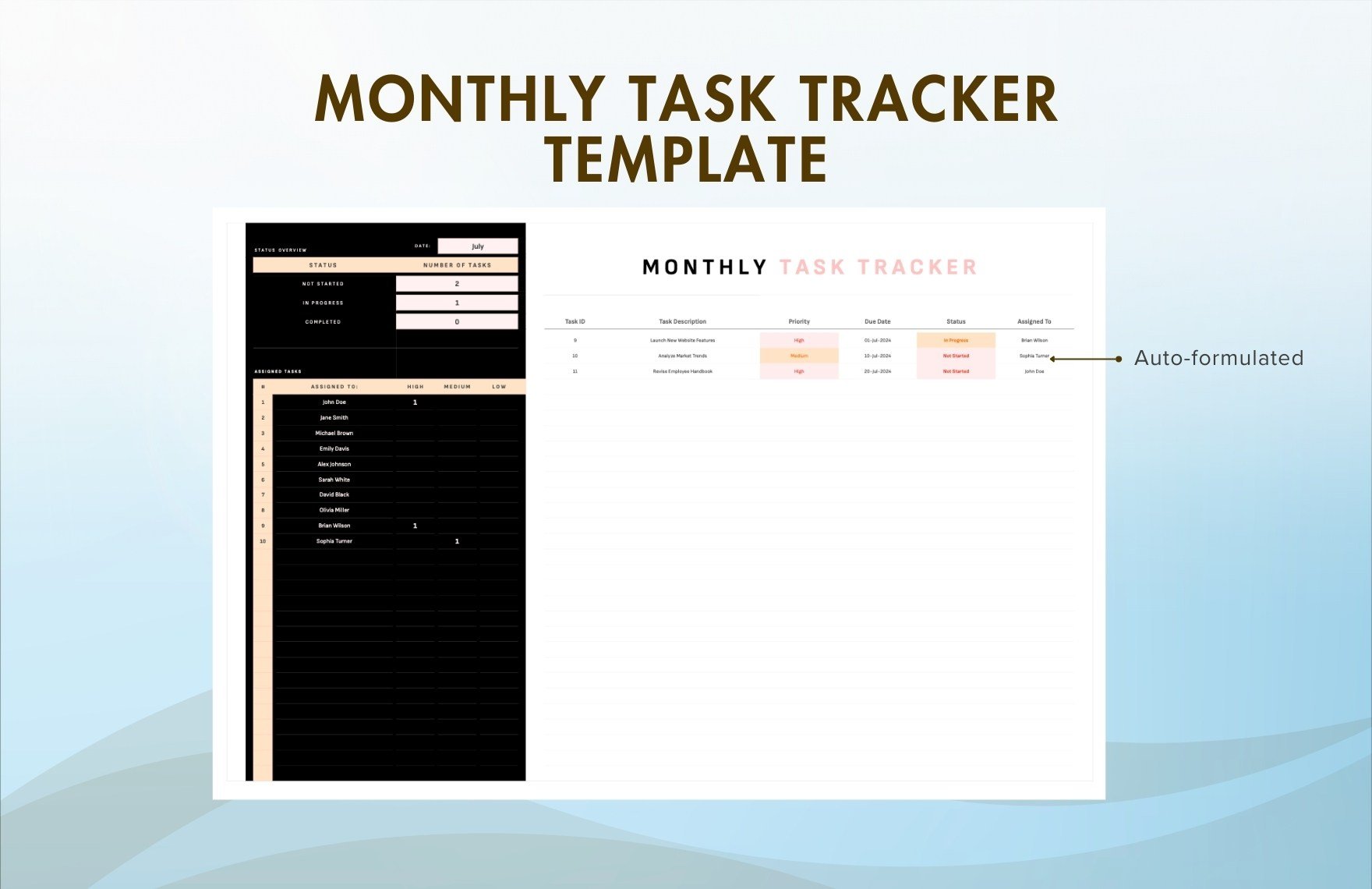 Monthly Task Tracker Template