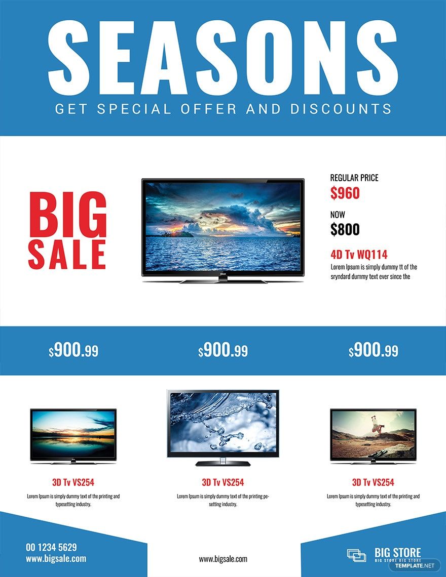 Seasons Sale Template in Word, Google Docs, Illustrator, PSD, Apple Pages, Publisher