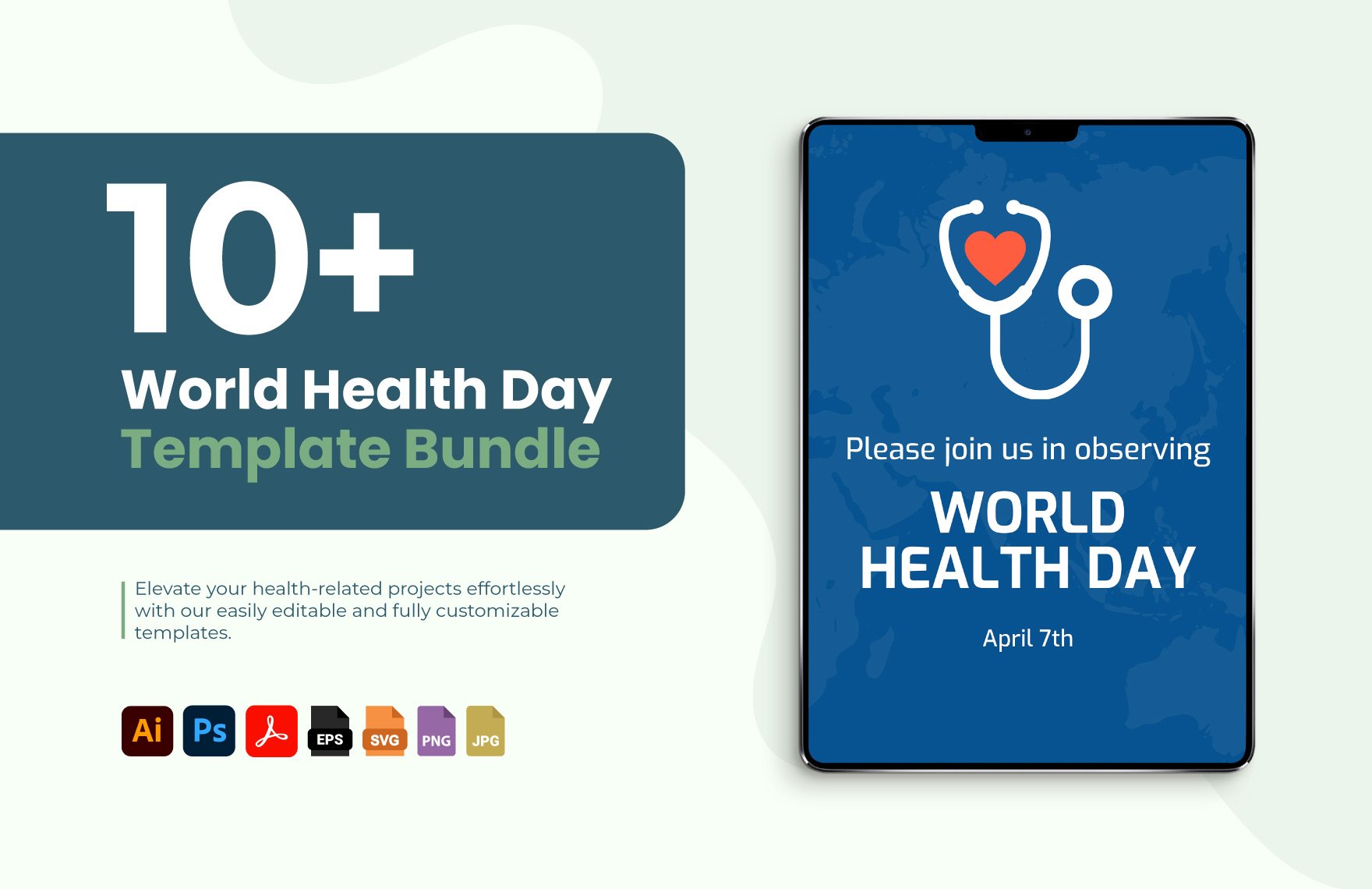 Free 10+ World Health Day Template Bundle in PDF, Illustrator, PSD, EPS, SVG, JPG, PNG