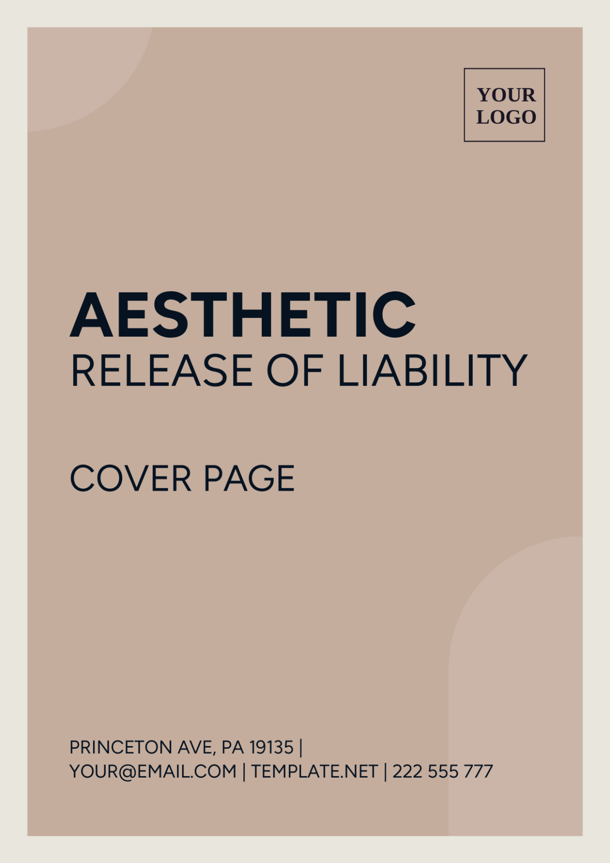 Aesthetic Release of Liability Cover Page