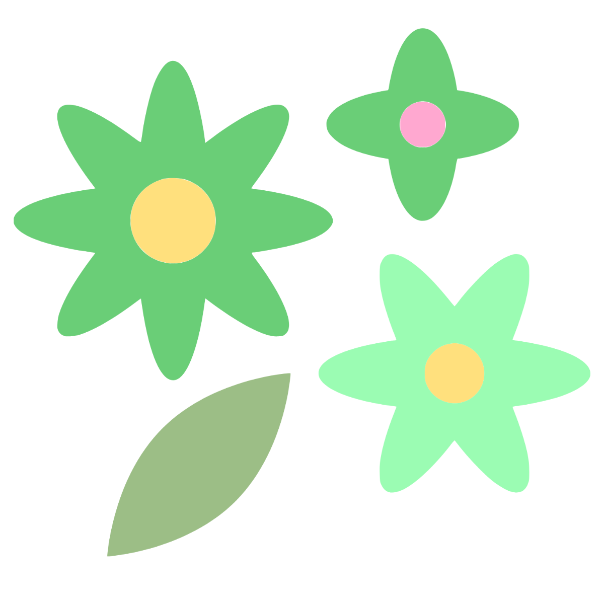 Pastel Green Florals