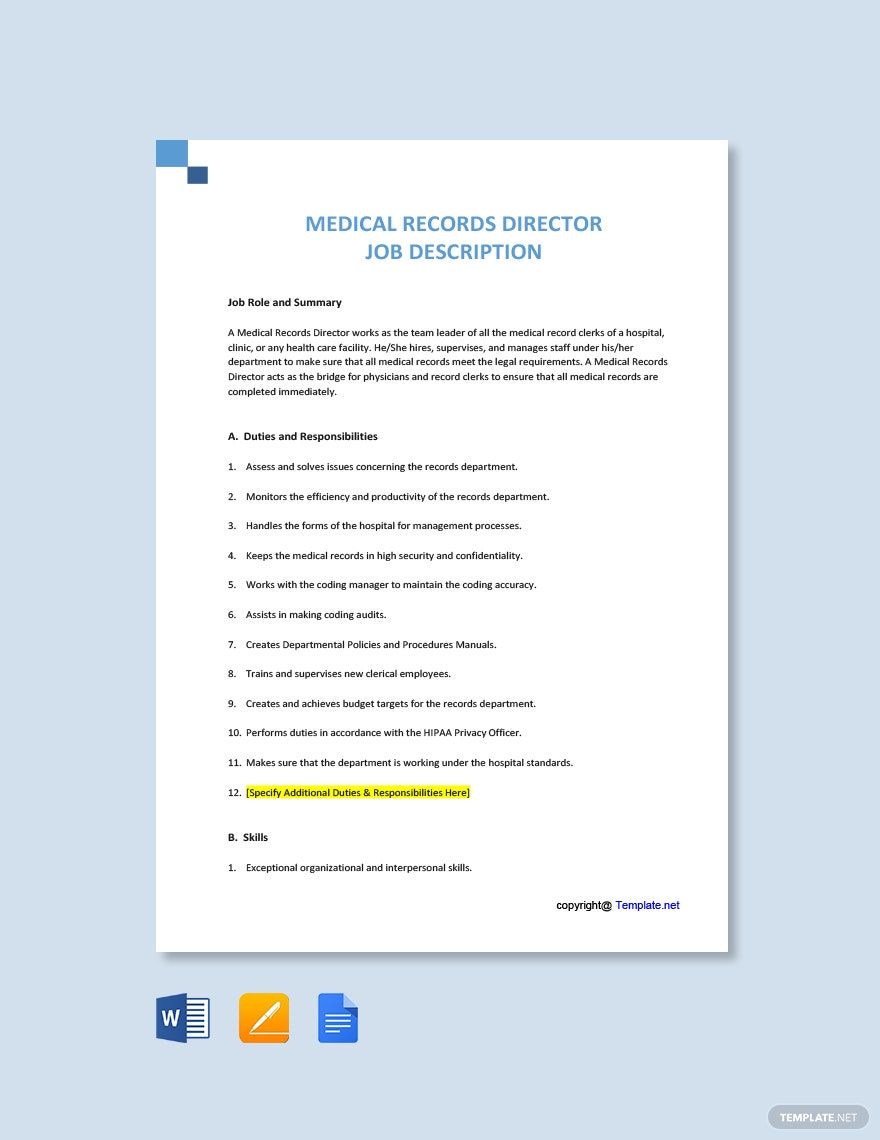 FREE Medical Director Template Download In Word Google Docs PDF 