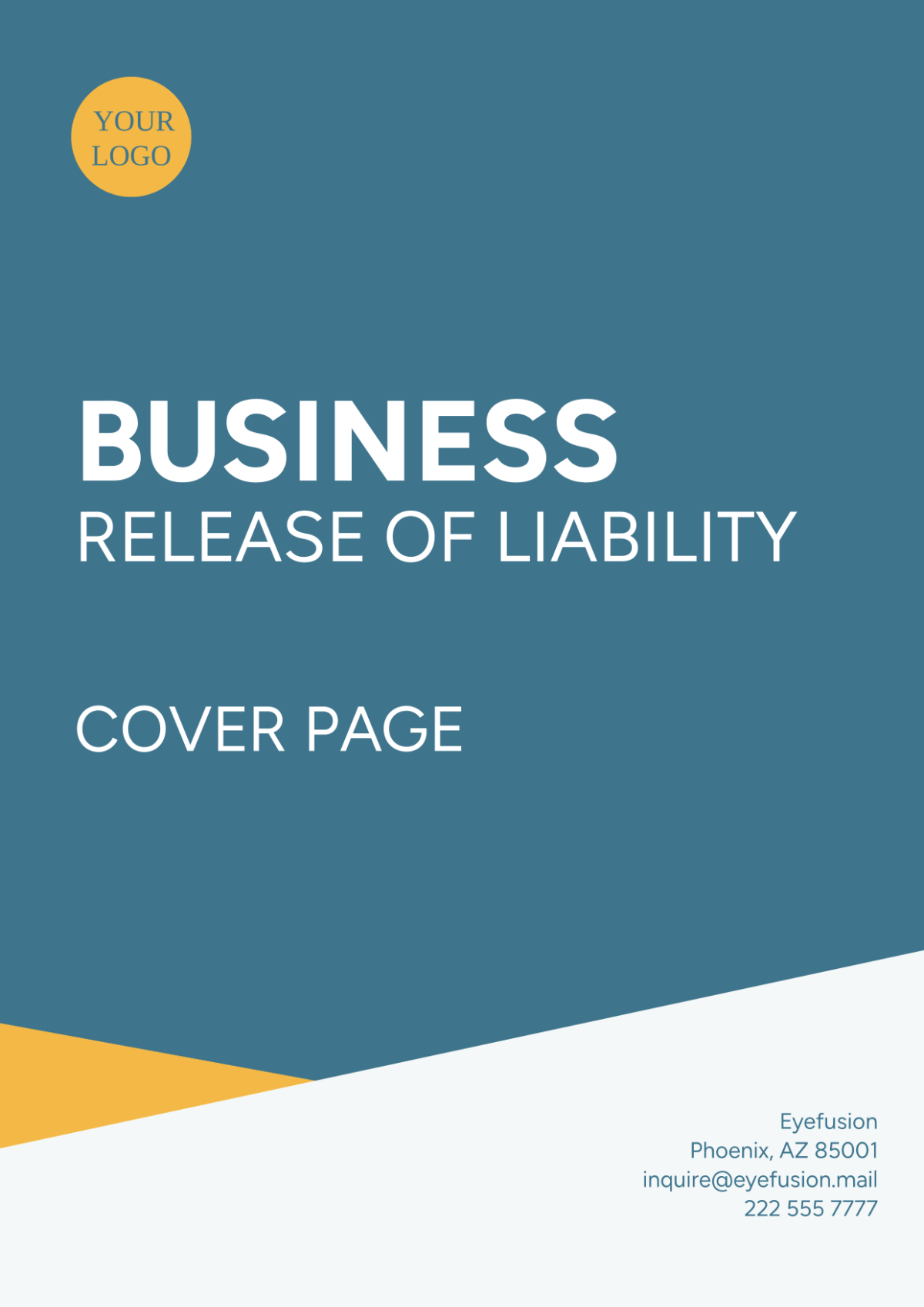 Business Release of Liability Cover Page - Edit Online & Download