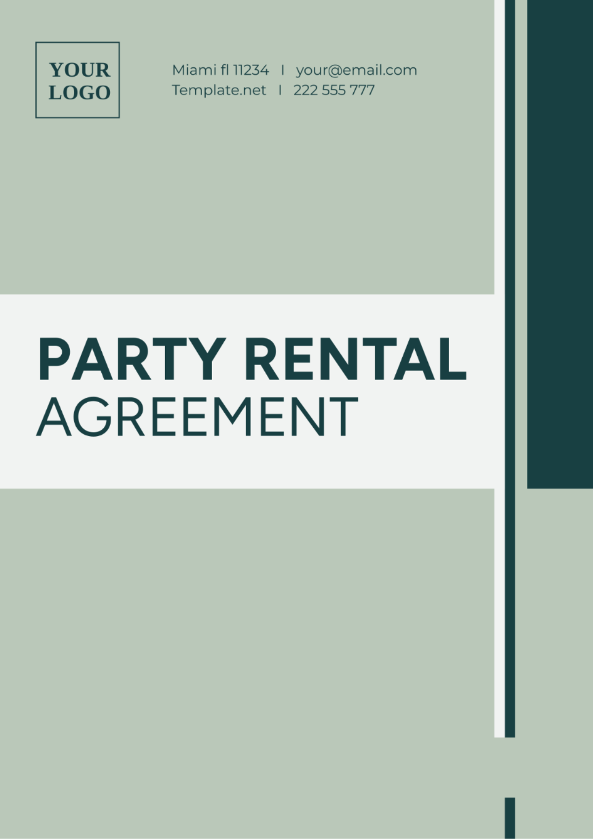 Party Rental Agreement Template - Edit Online & Download