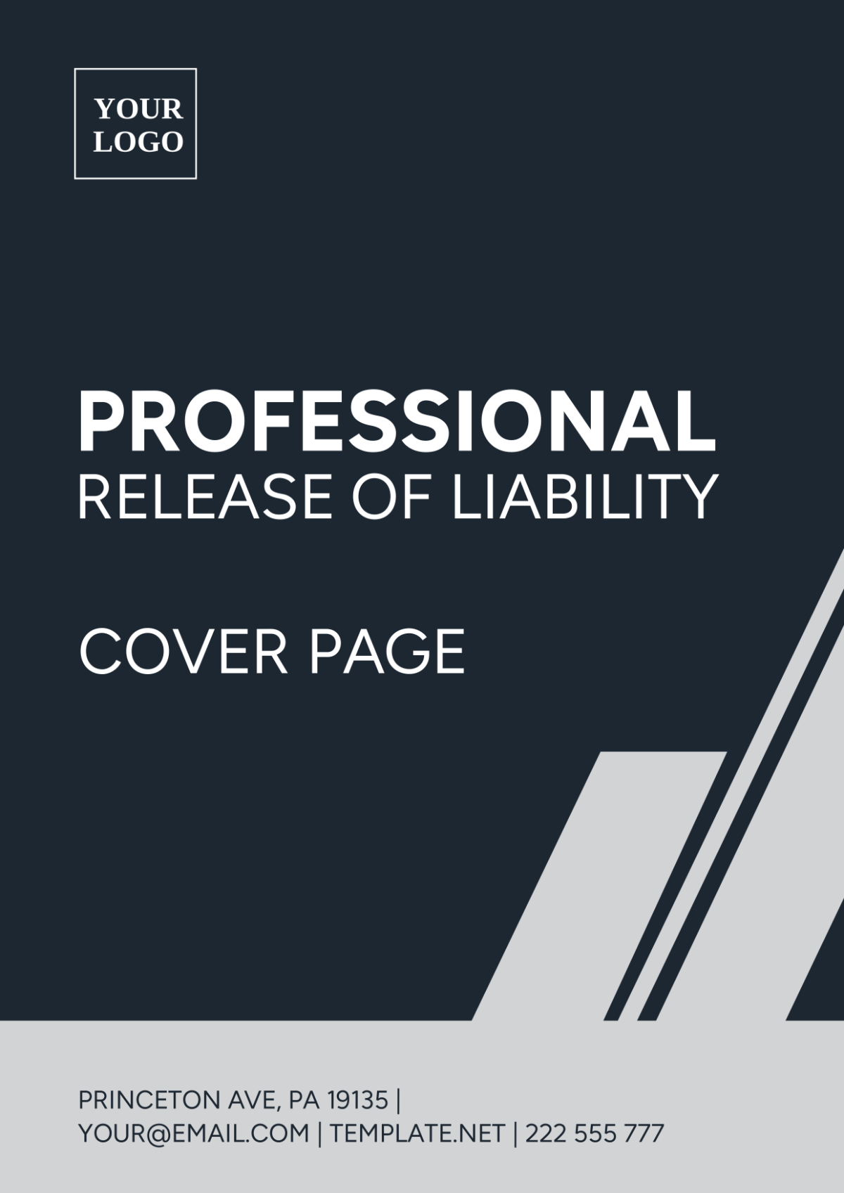 Professional Release of Liability Cover Page