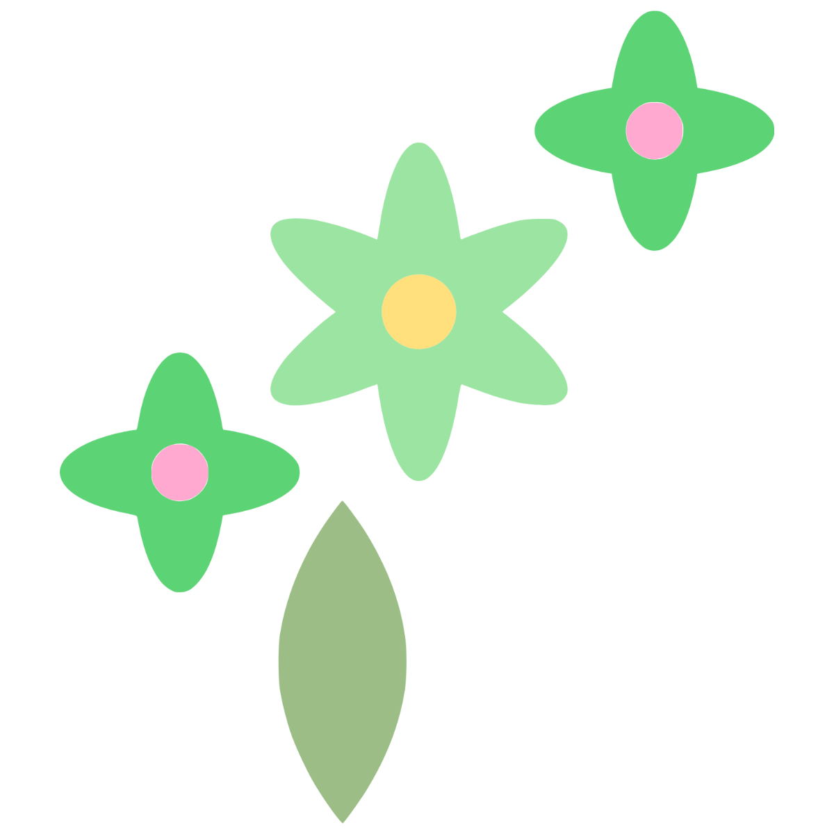 Green Pastel Flowers