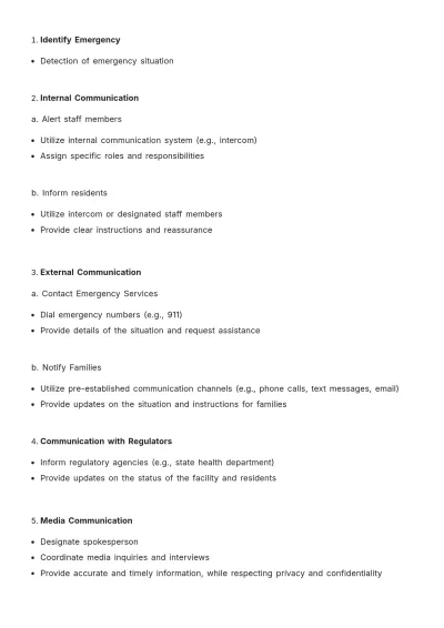 Free Nursing Home Emergency Preparedness Plan Template to Edit Online