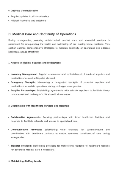 Free Nursing Home Emergency Preparedness Plan Template to Edit Online