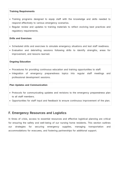 Free Nursing Home Emergency Preparedness Plan Template to Edit Online