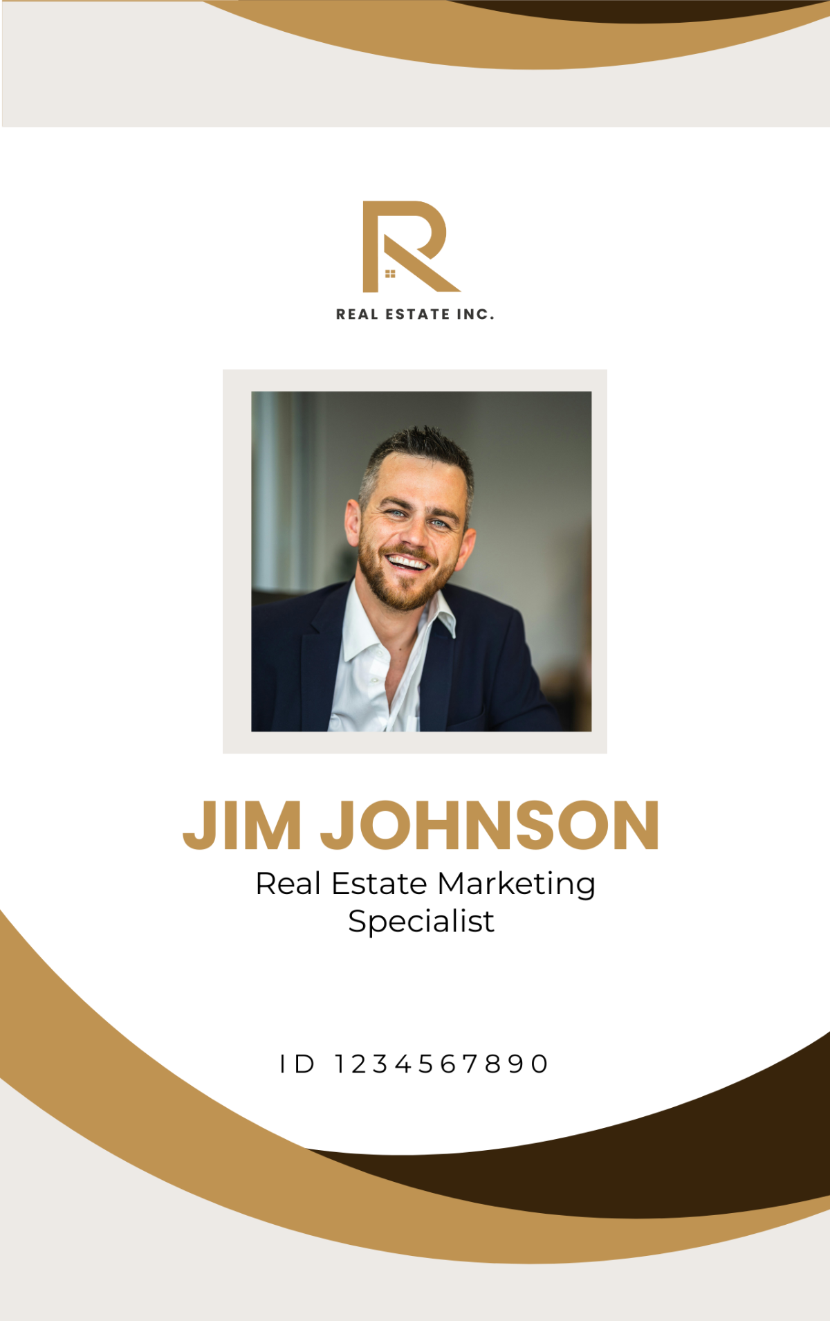 Free Real Estate Marketing Specialist ID Card Template