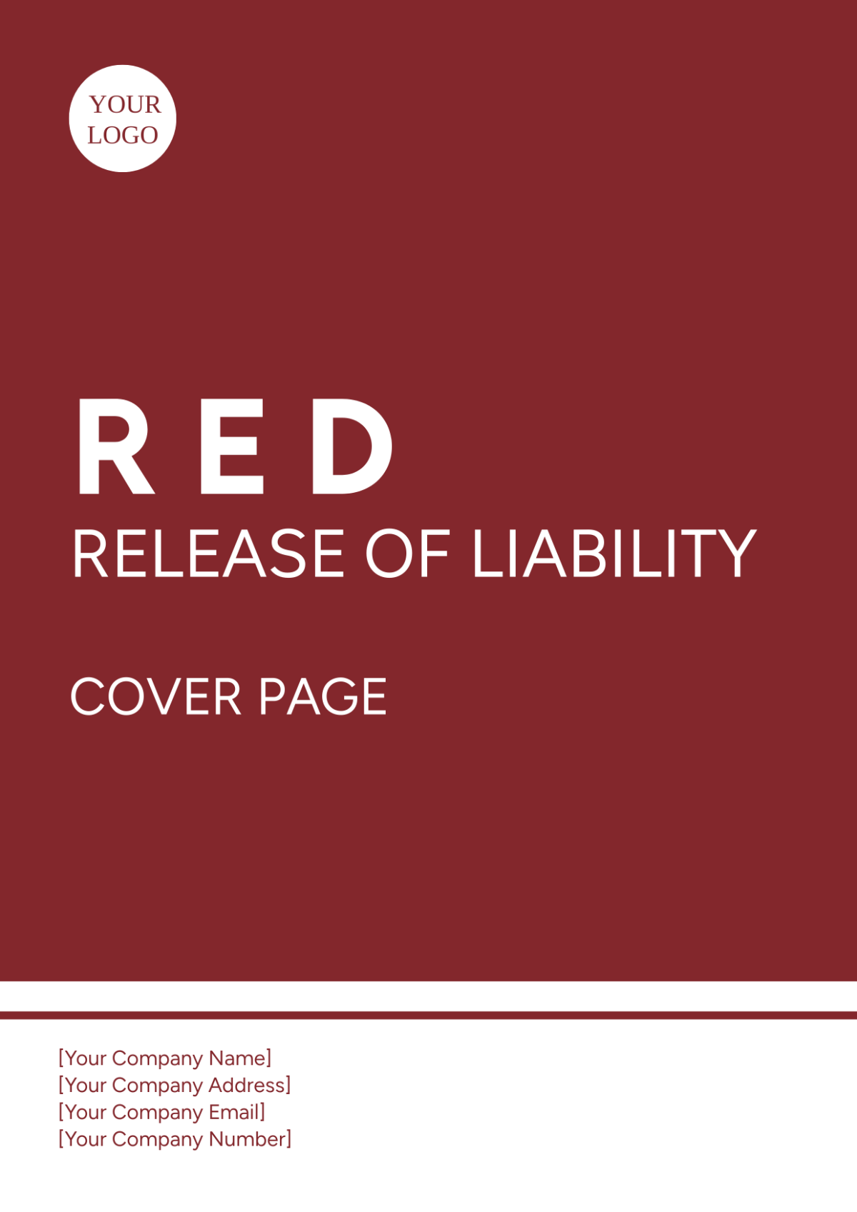 Red Release of Liability Cover Page