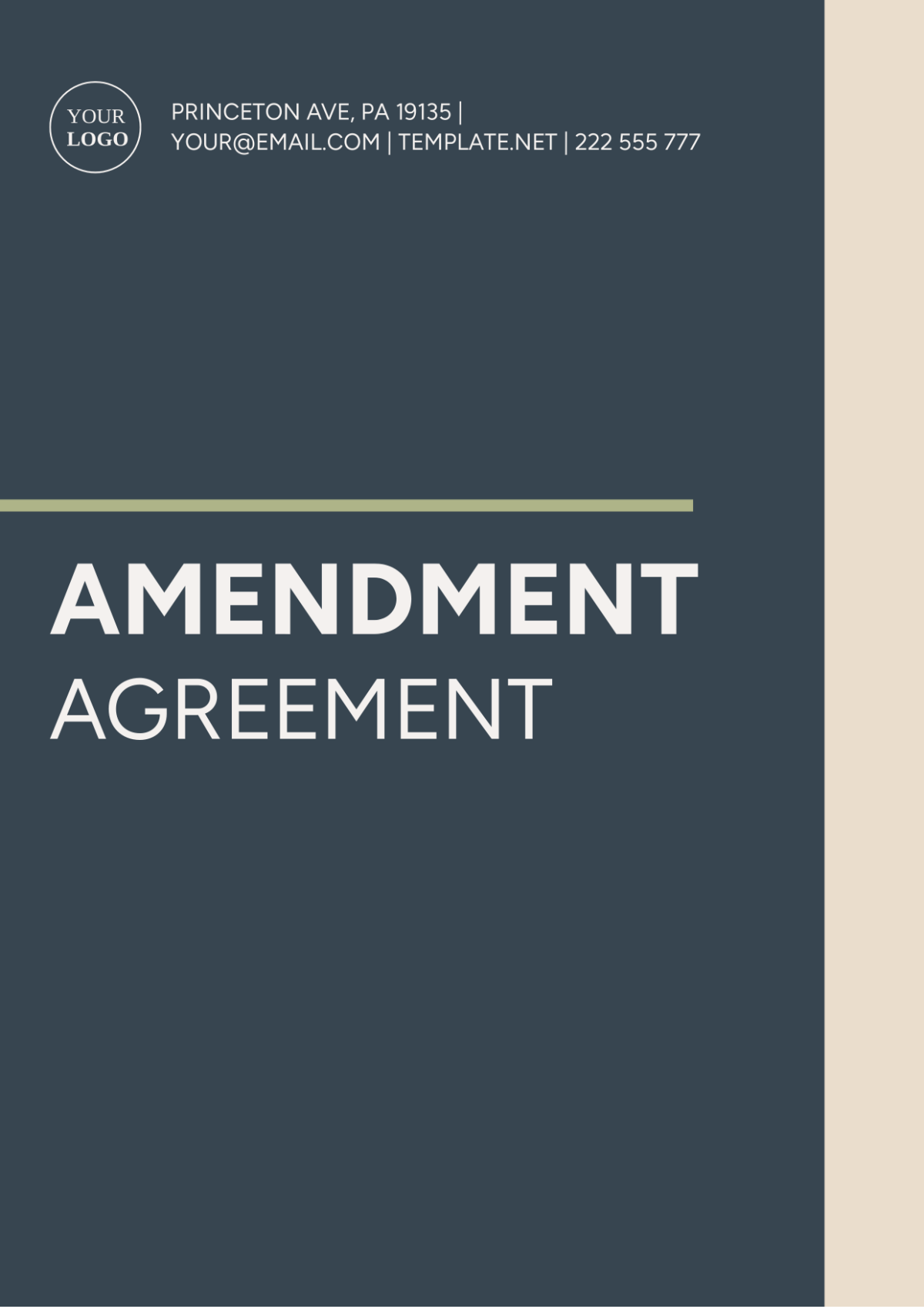 Amendment Agreement Template