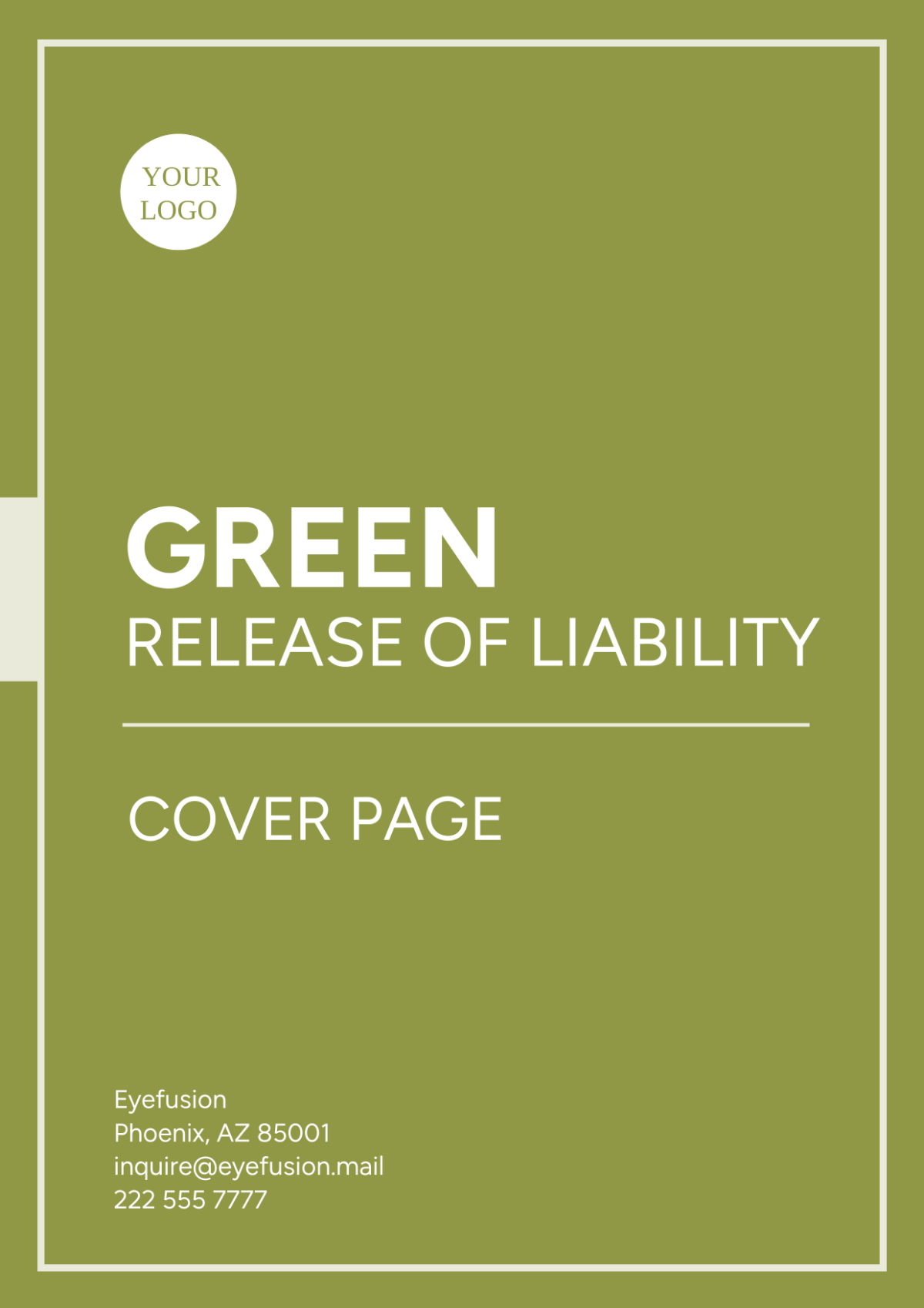 Green Release of Liability Cover Page - Edit Online & Download