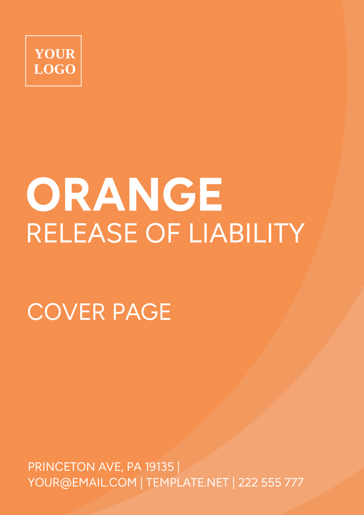 Orange Release of Liability Cover Page