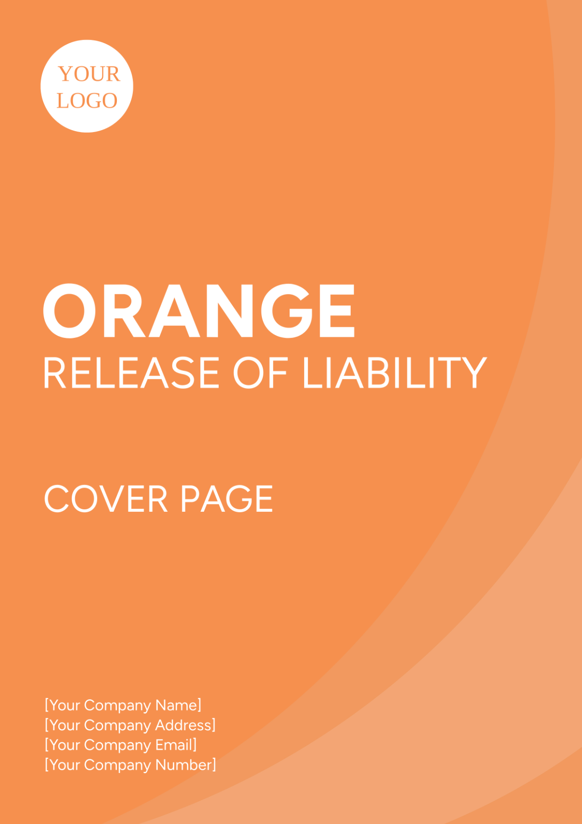 Orange Release of Liability Cover Page