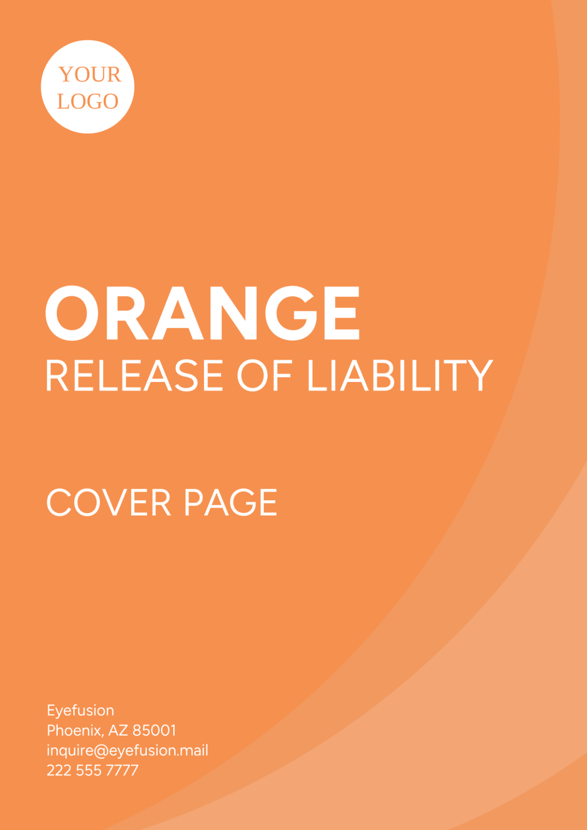 Orange Release of Liability Cover Page - Edit Online & Download