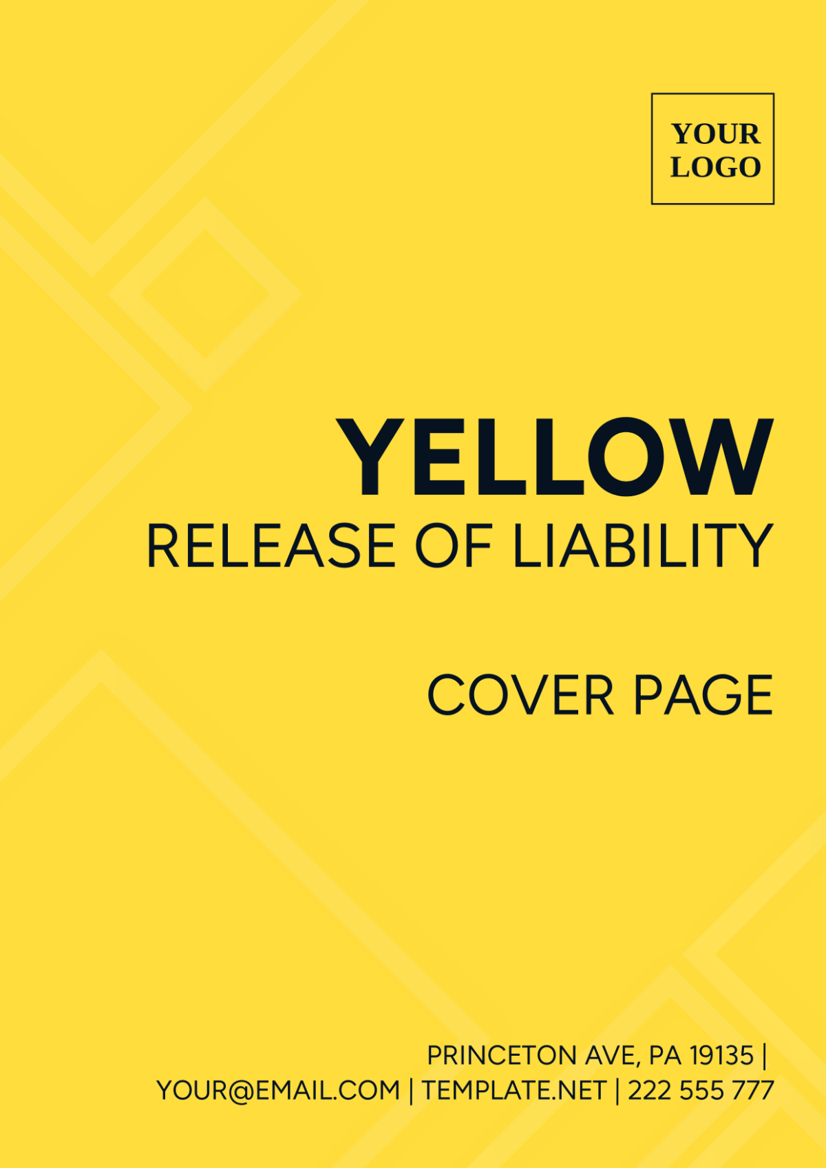 Yellow Release of Liability Cover Page