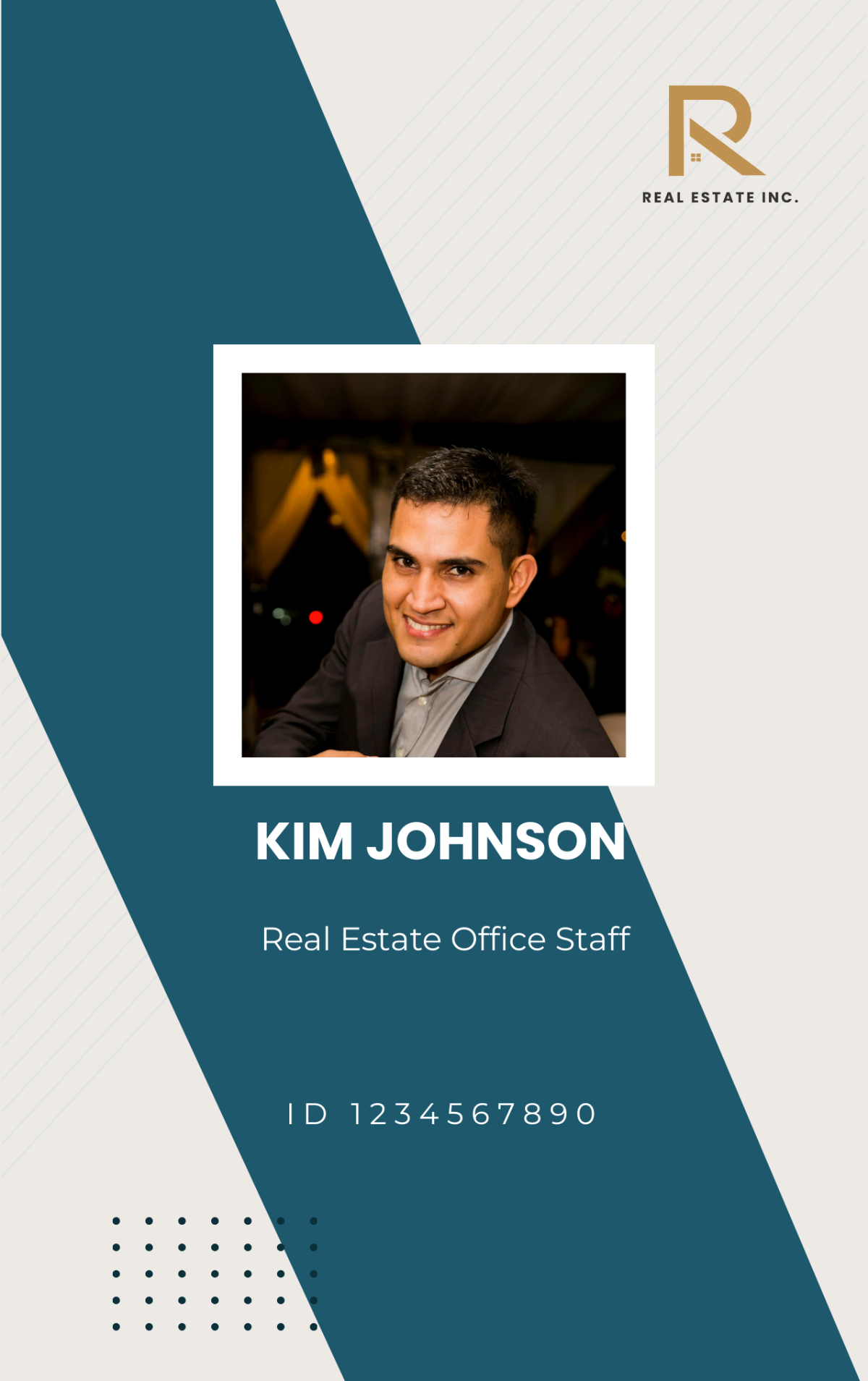 Real Estate Office Staff ID Card Template