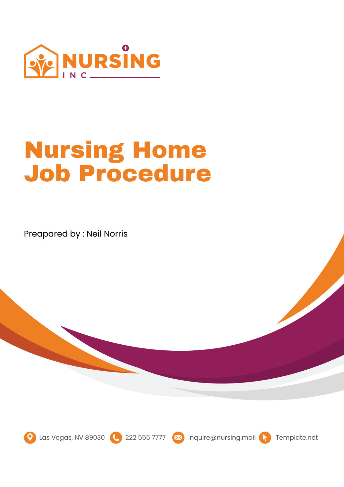 Nursing Home Job Procedure Template