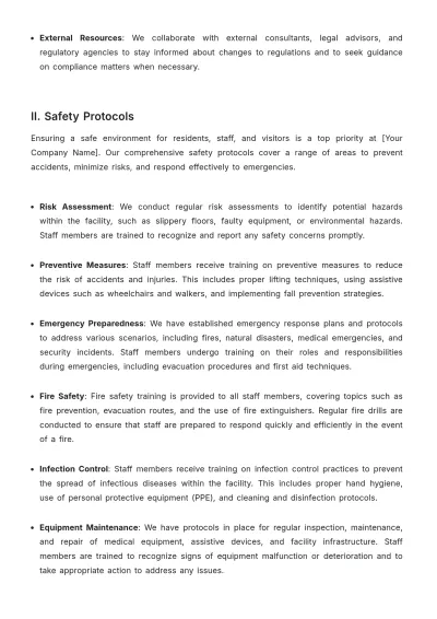 Free Nursing Home Training Procedure Template to Edit Online