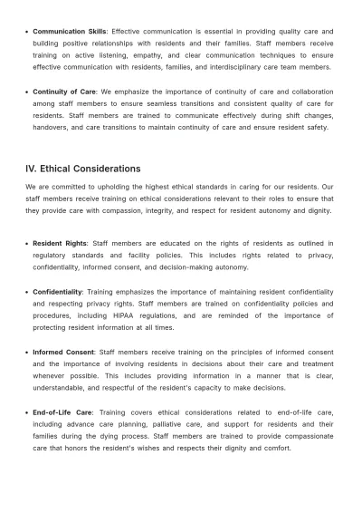 Free Nursing Home Training Procedure Template to Edit Online