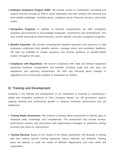 Free Nursing Home HR Procedure Template to Edit Online