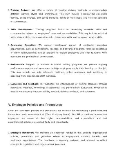 Free Nursing Home HR Procedure Template to Edit Online