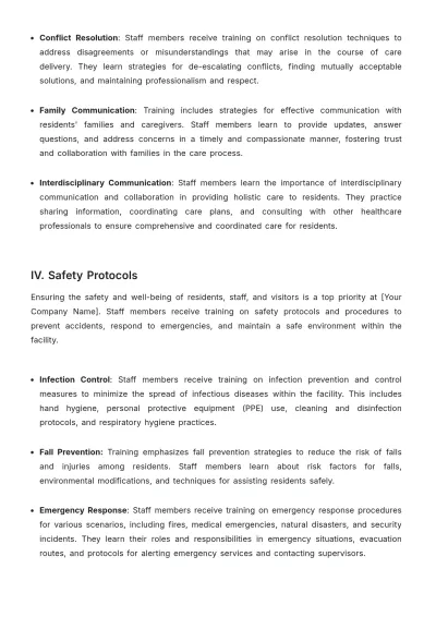 Free Nursing Home Training Guide Template to Edit Online