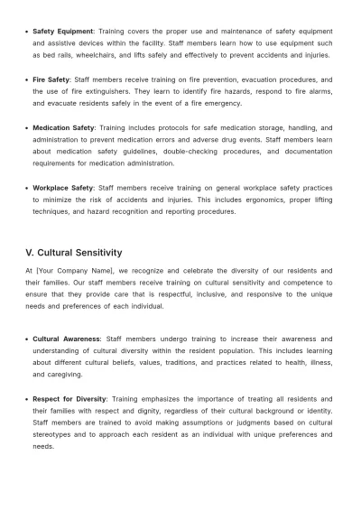 Free Nursing Home Training Guide Template to Edit Online