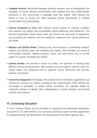 Free Nursing Home Training Guide Template to Edit Online