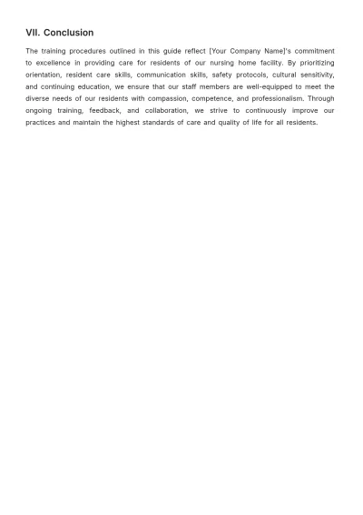 Free Nursing Home Training Guide Template to Edit Online