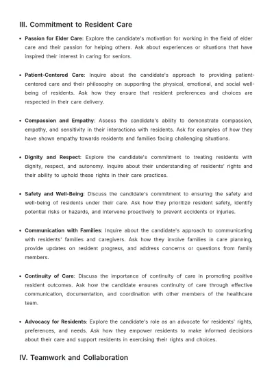 Free Nursing Home Interview Guide Template to Edit Online