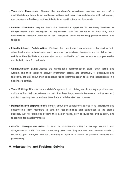 Free Nursing Home Interview Guide Template to Edit Online