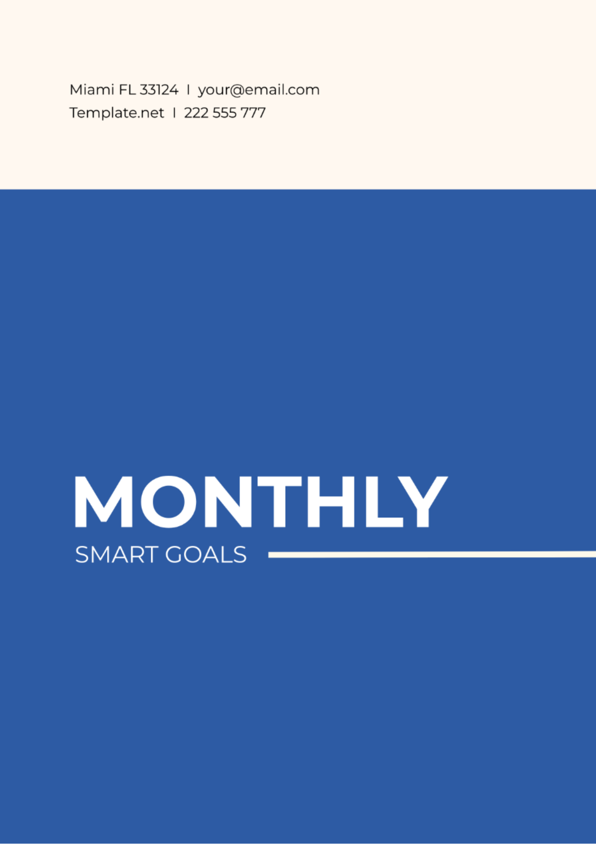 Monthly SMART Goals Template