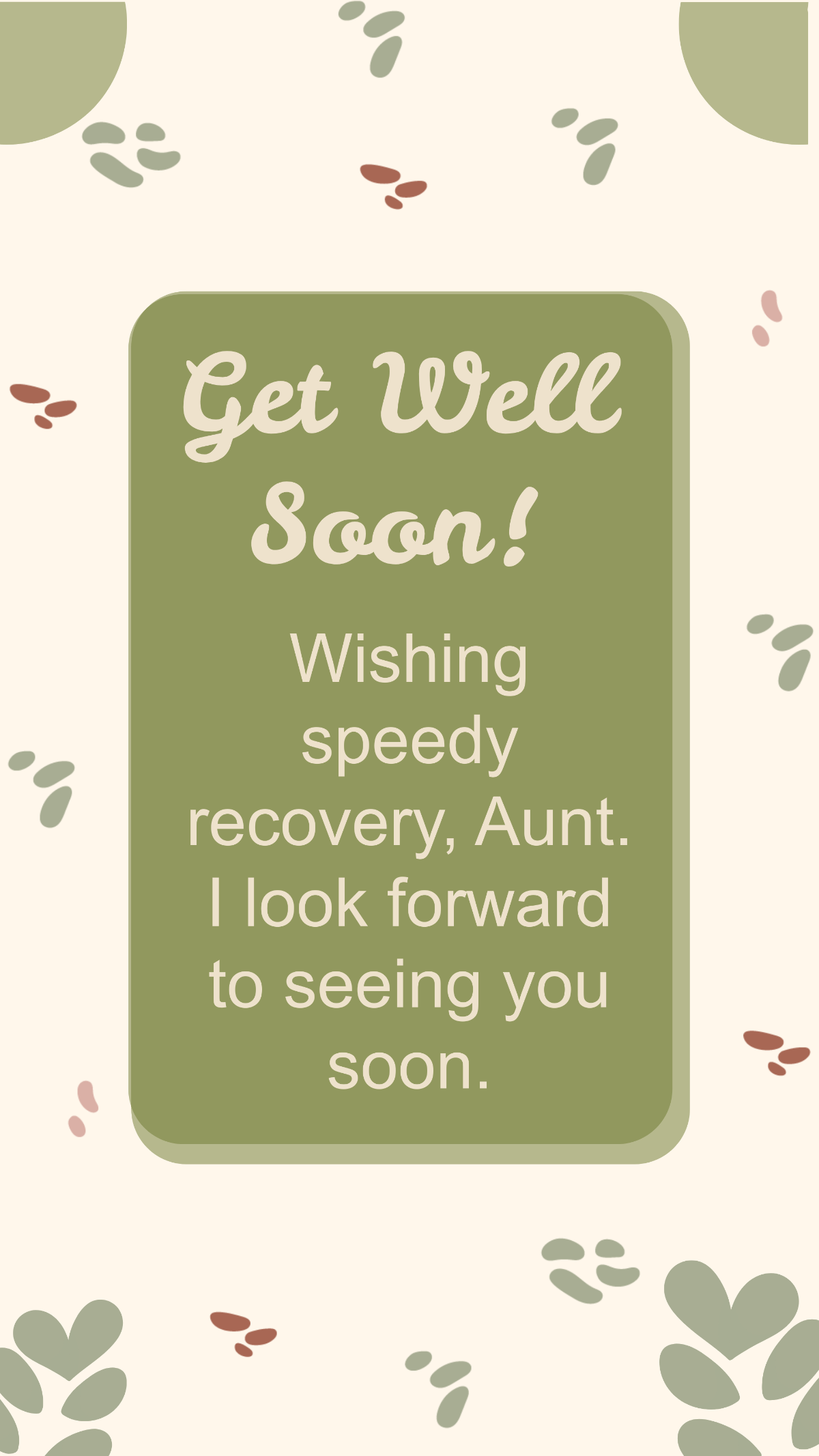 Free Get Well Soon Message For Aunt Template