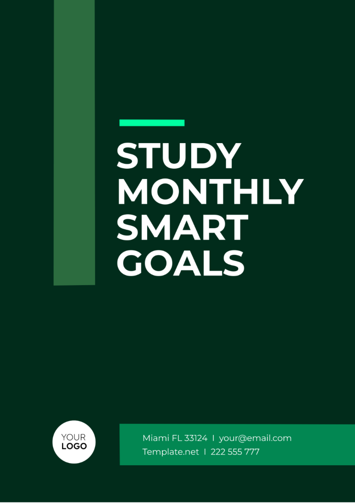 Study Monthly SMART Goals Template