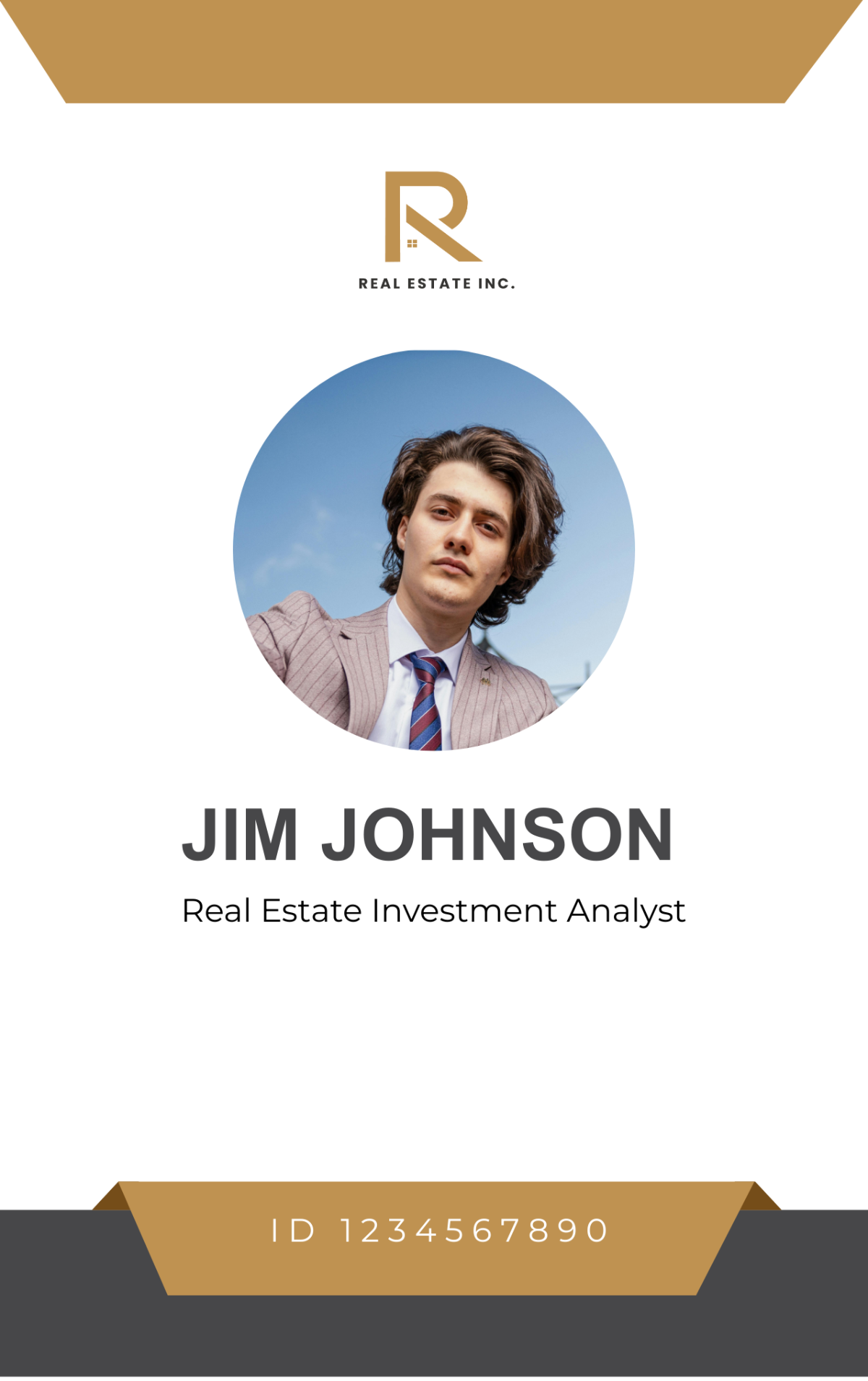 Real Estate Investment Analyst ID Card Template
