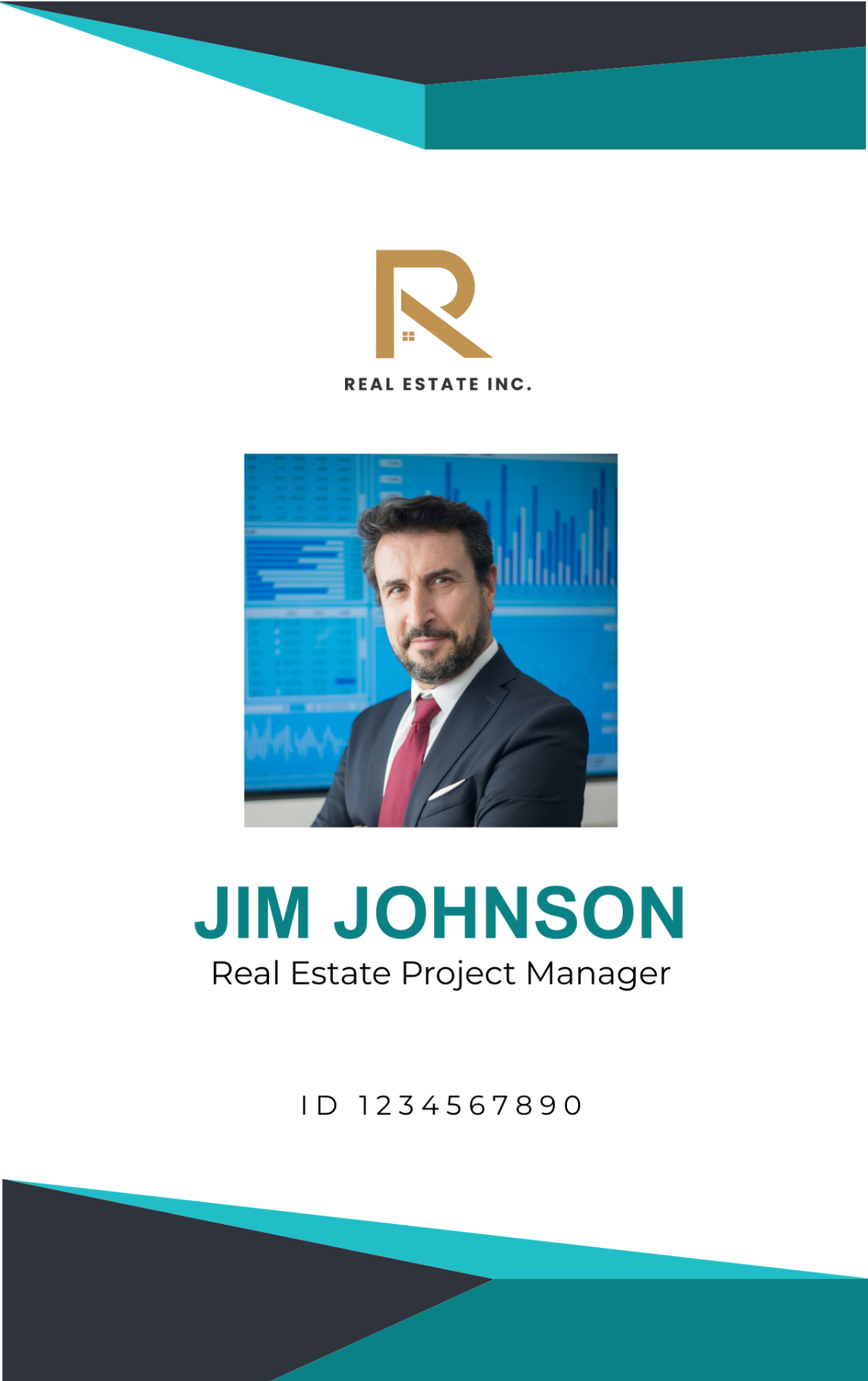 Free Real Estate Project Manager ID Card Template