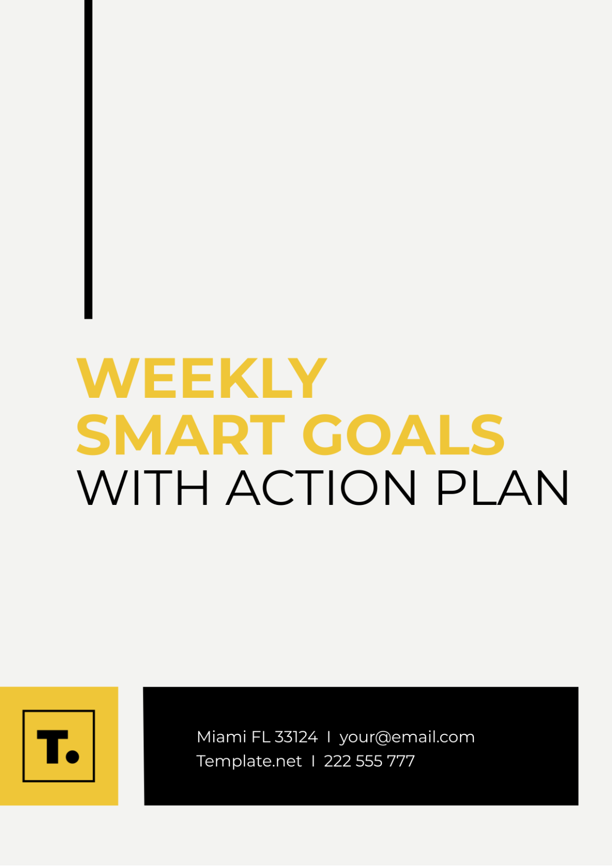 Weekly SMART Goals with Action Plan Template