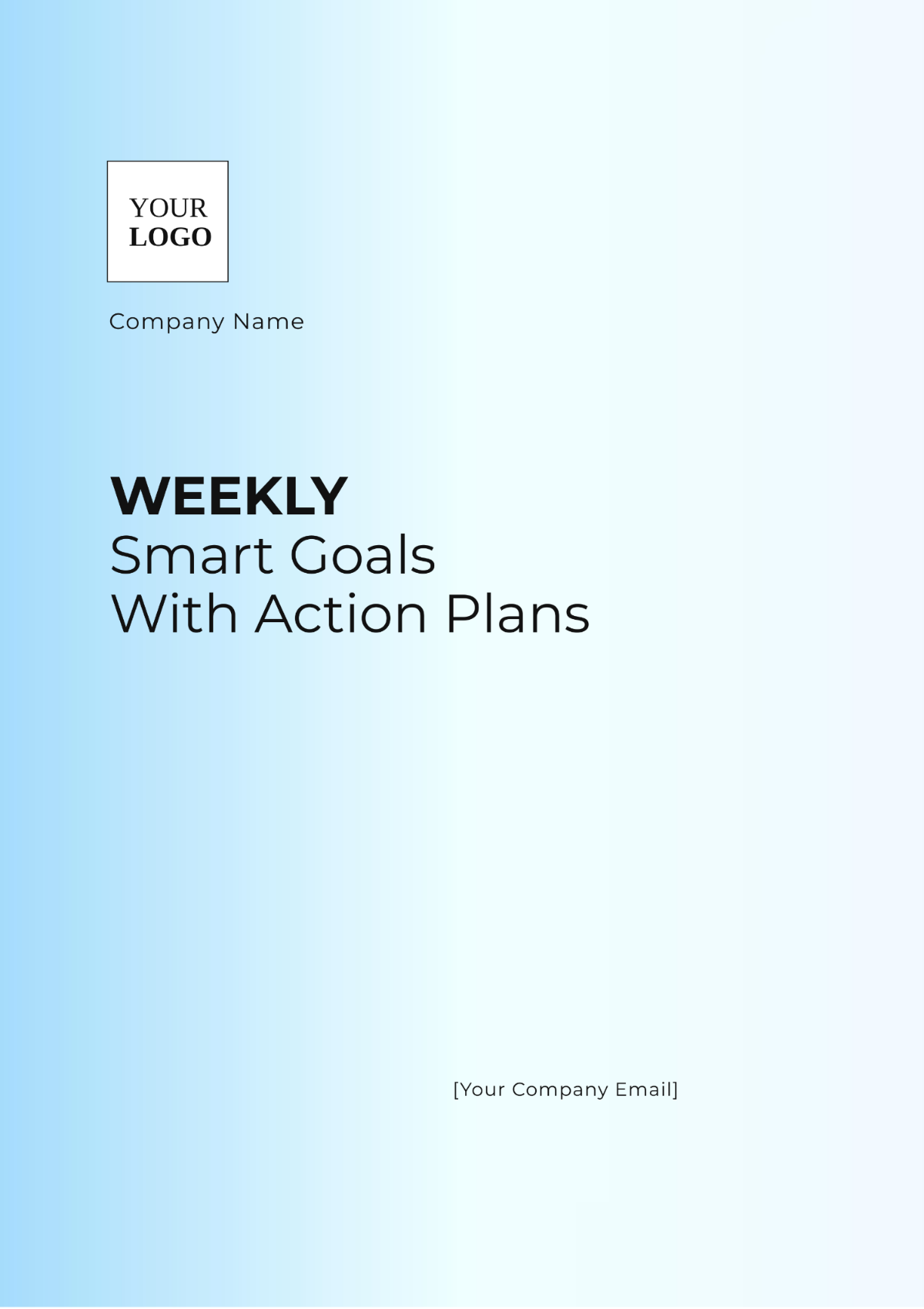 Weekly SMART Goals with Action Plan Template