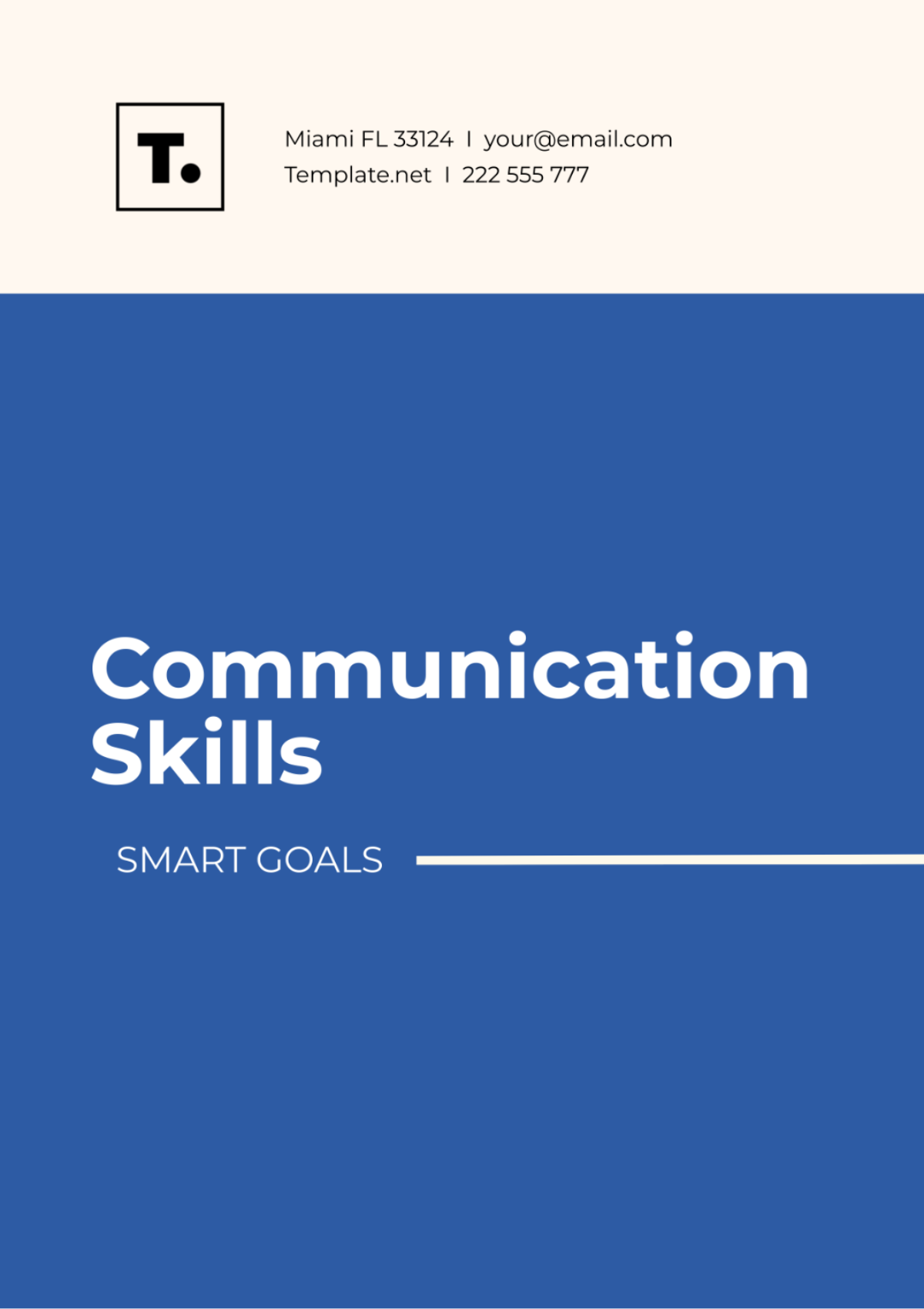 SMART Goals for Communication Skills Template