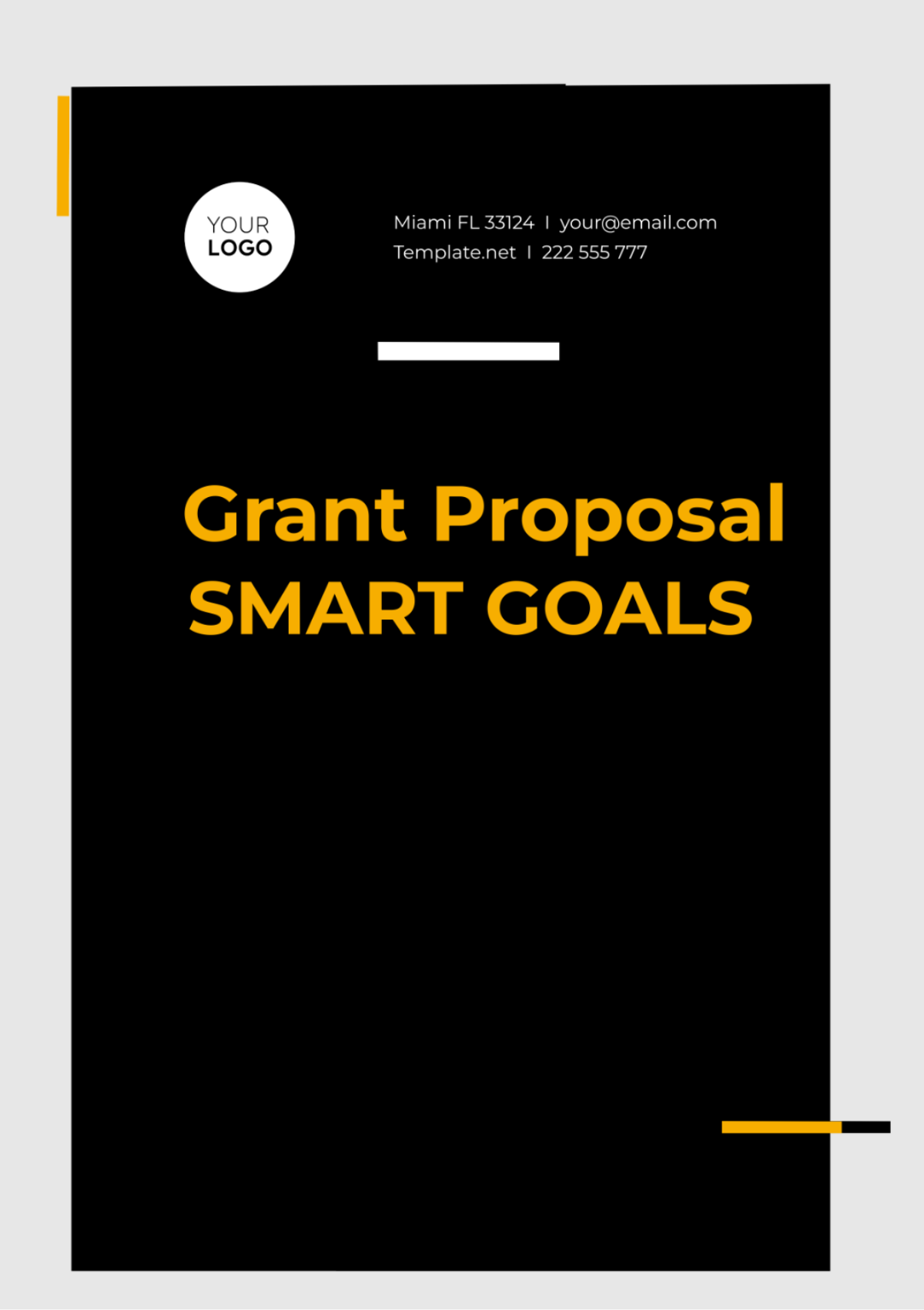 SMART Goals for a Grant Proposal Template