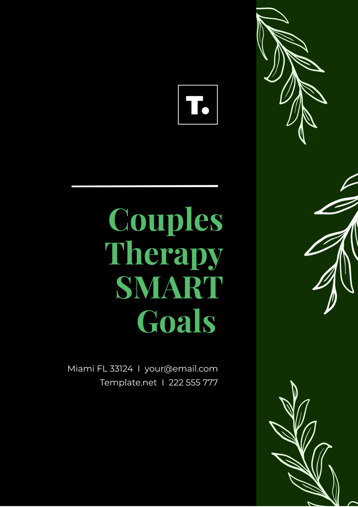 Couples Therapy SMART Goals Template