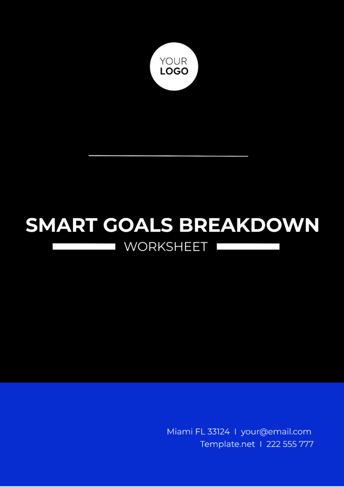 SMART Goal Breakdown Worksheet Template