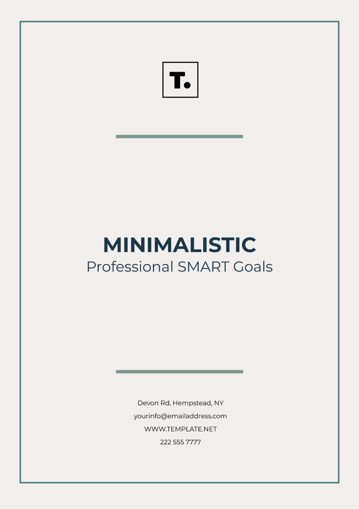 Minimalistic Professional SMART Goals Template