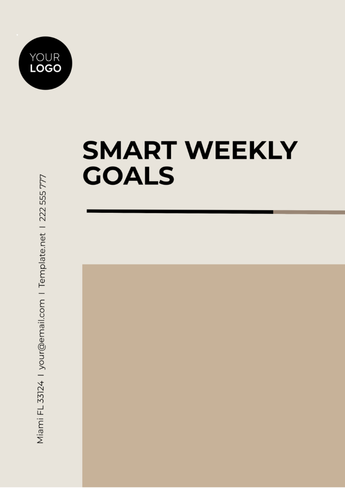 SMART Weekly Goals Template