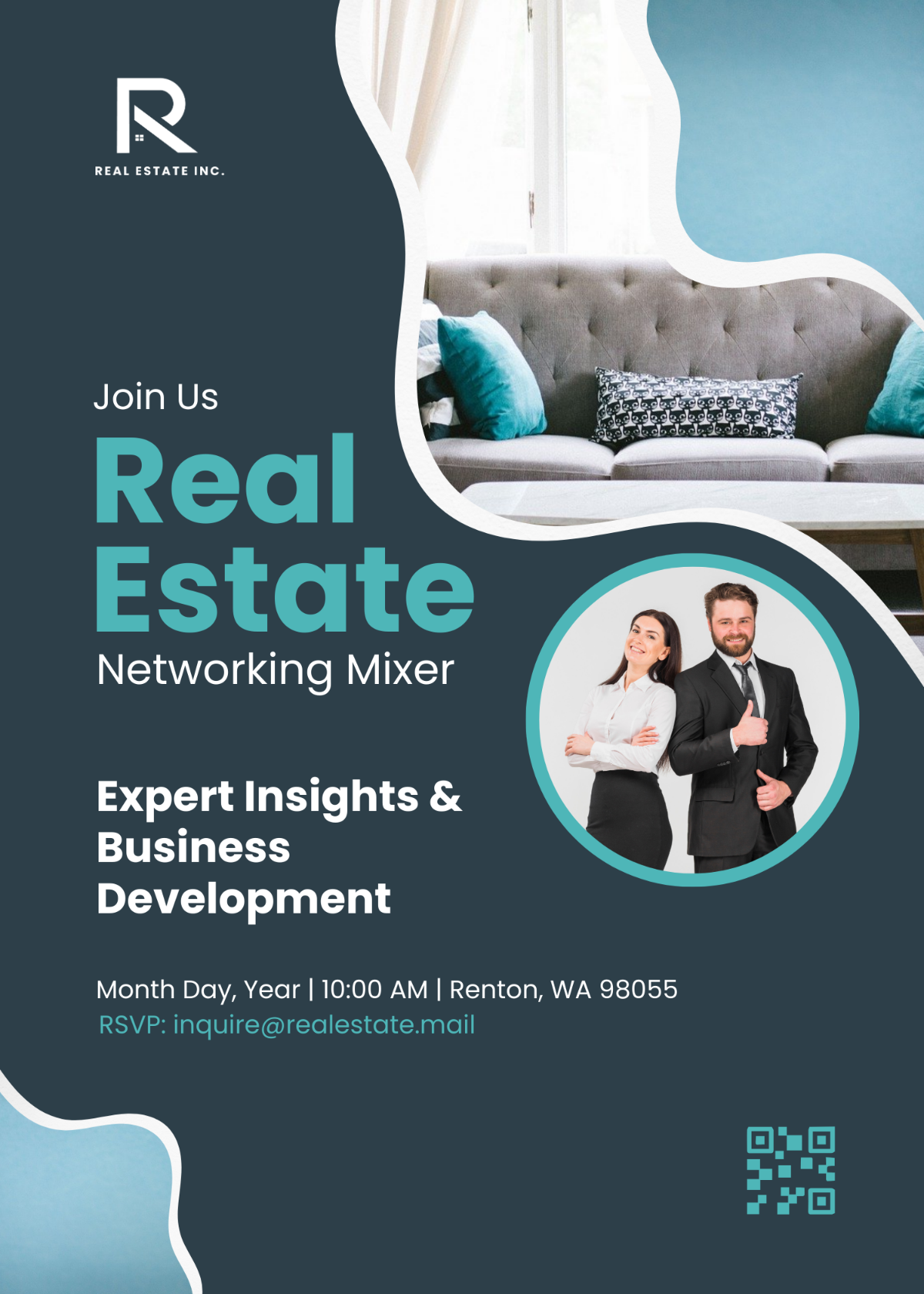 Free Real Estate Networking Mixer Invitation Card Template