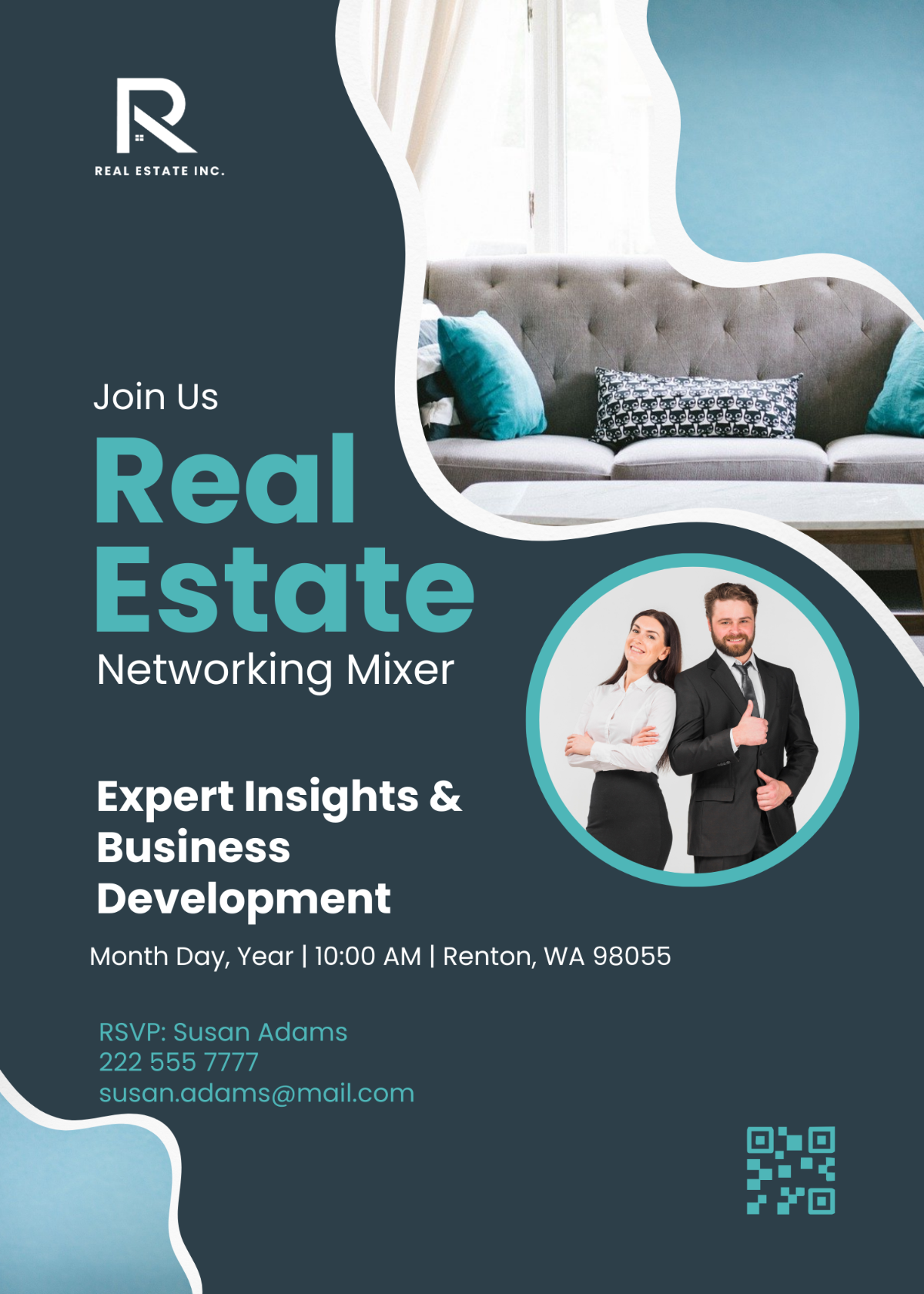 Real Estate Networking Mixer Invitation Card Template - Edit Online & Download