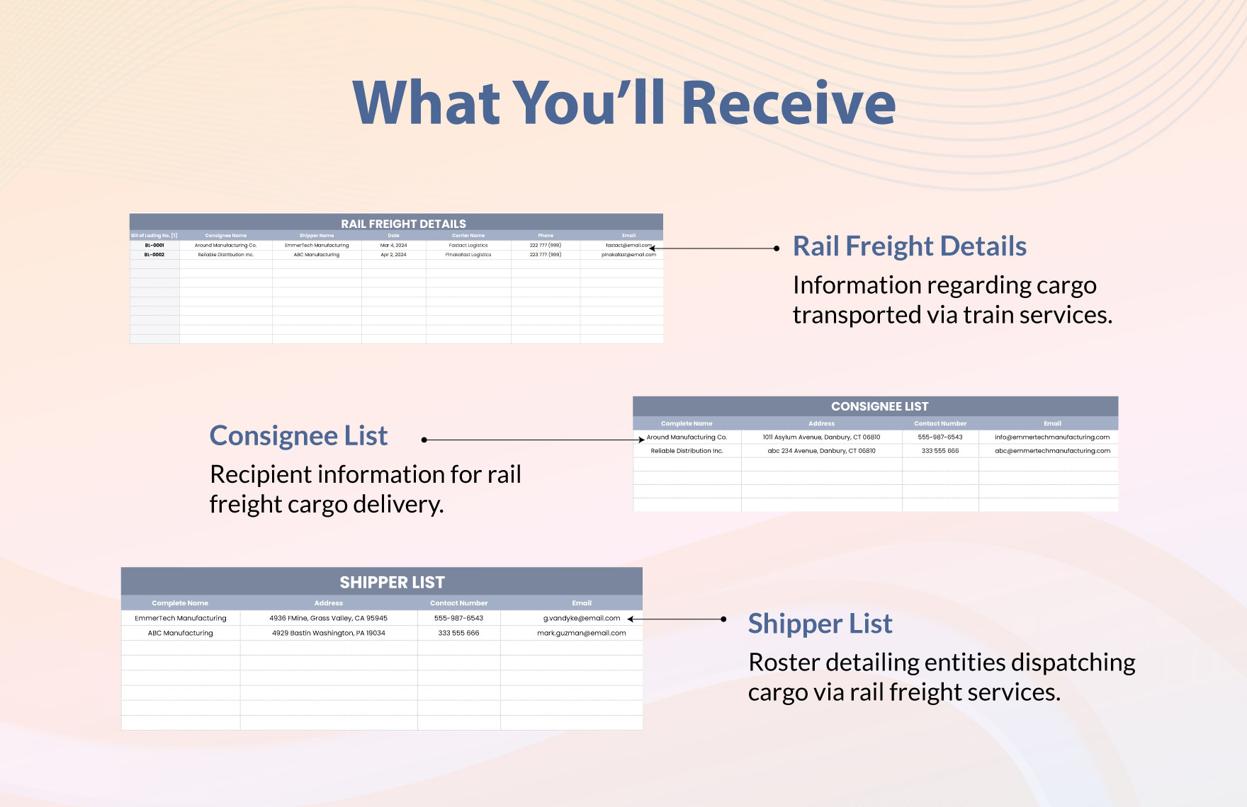 Rail Freight Bill of Lading Template
