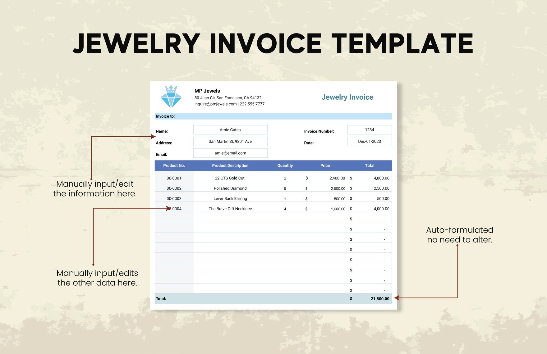 Jewelry Invoice Template